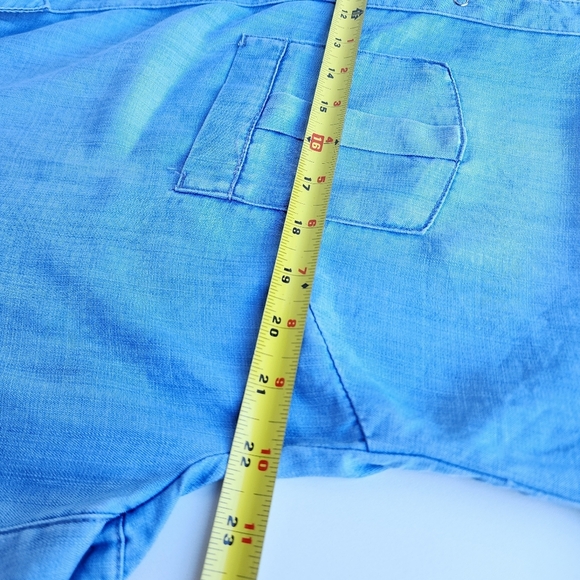 H&M Denim Women's Dress  Blue Denim Snap Buttons Short Sleeve Tie Sz 4 - Picture 10 of 15